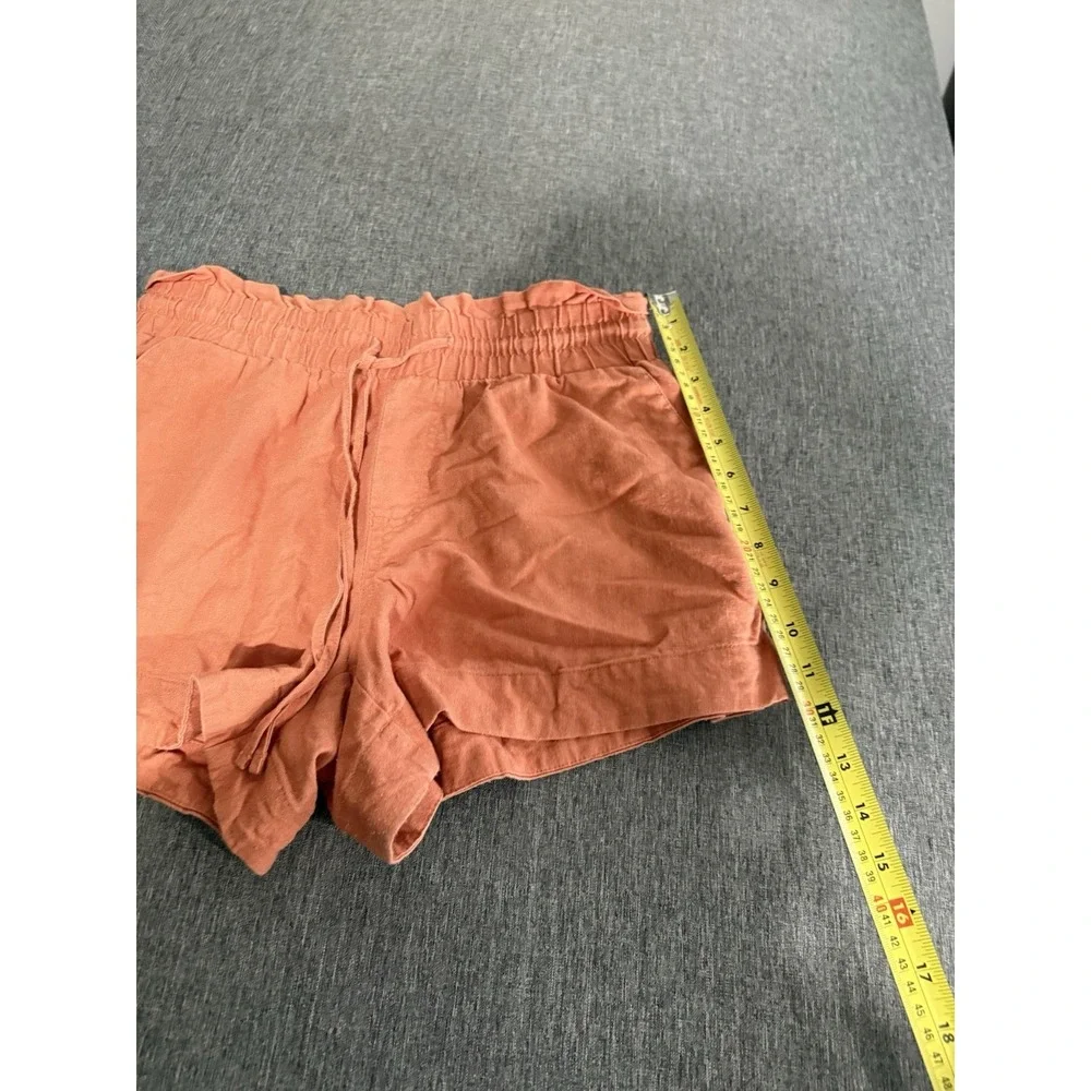 women's A New Day Orange linen blend shorts size small 3
